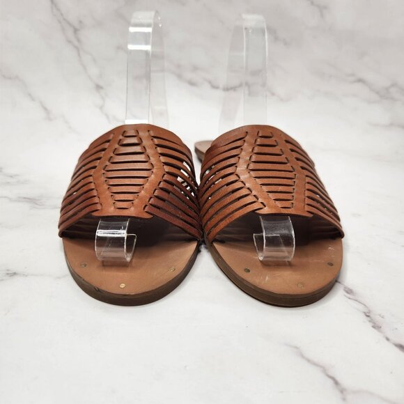 Madewell Willa Huarache Slide Sandals Brown Leather Women's 8 - Picture 3 of 6